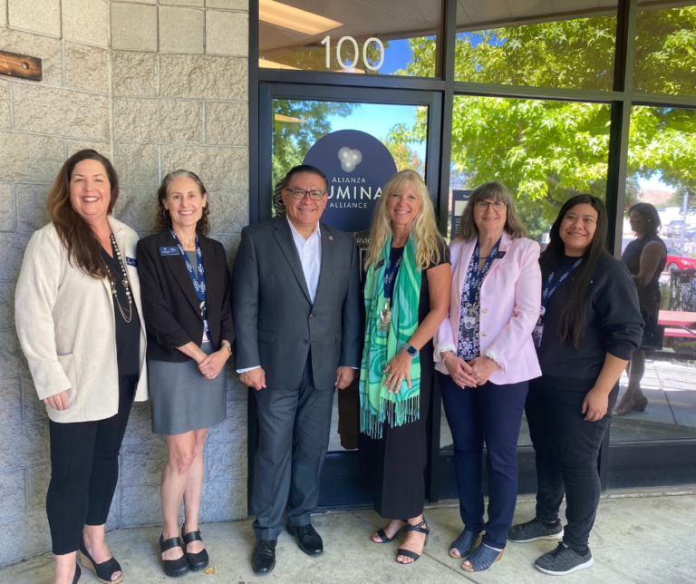 Lumina Alliance staff meets with Rep. Carbajal outside of Lumina Alliance's SLO Office.